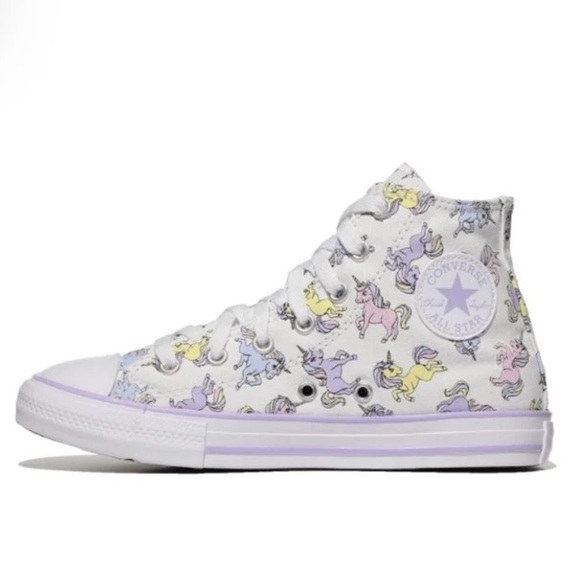 Converse girl  Chuck Taylor All Star Core Unicorn print Slip Sneaker size 2 - Picture 3 of 6